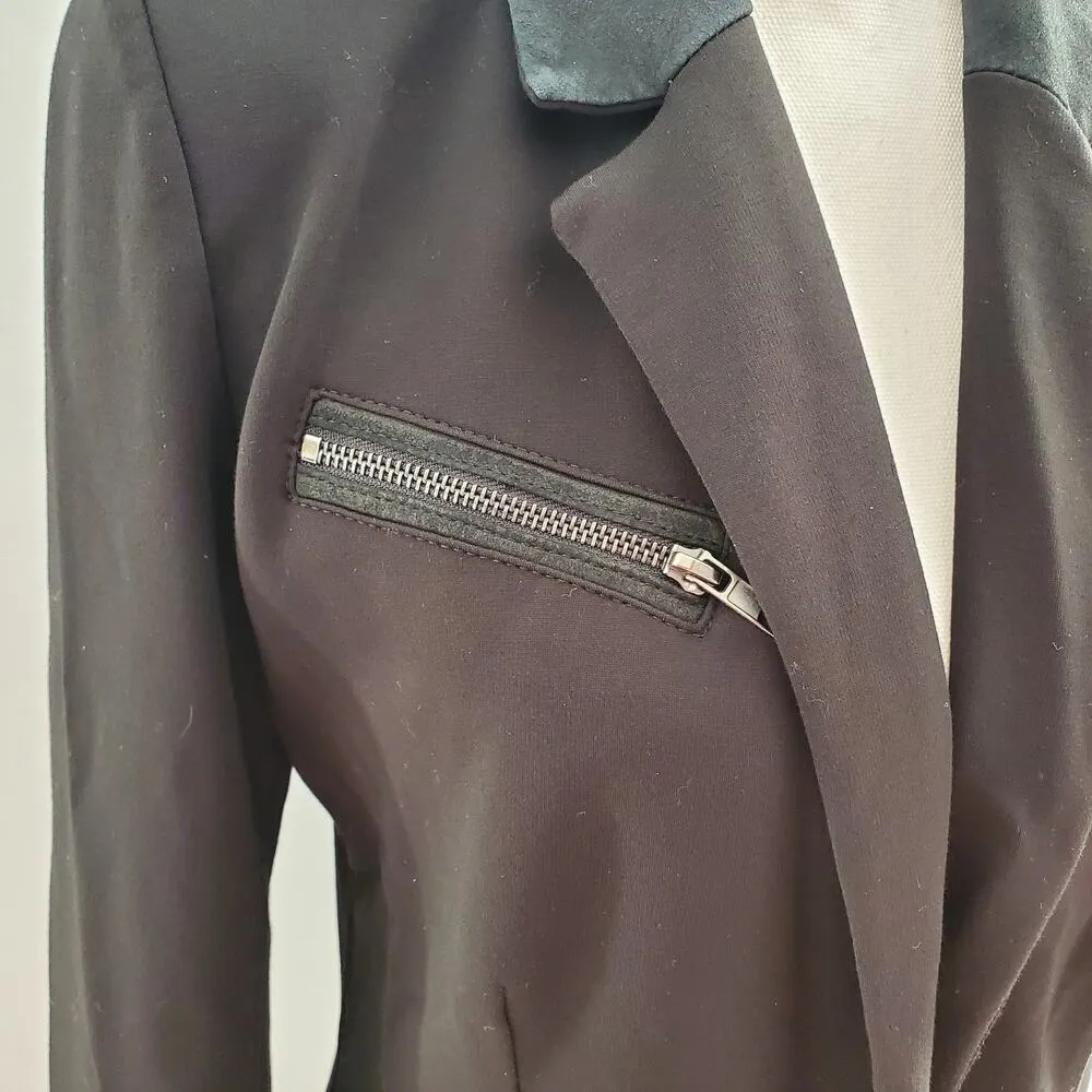 My Tribe Black Leather Blend Blazer Size M Size M - Image 4