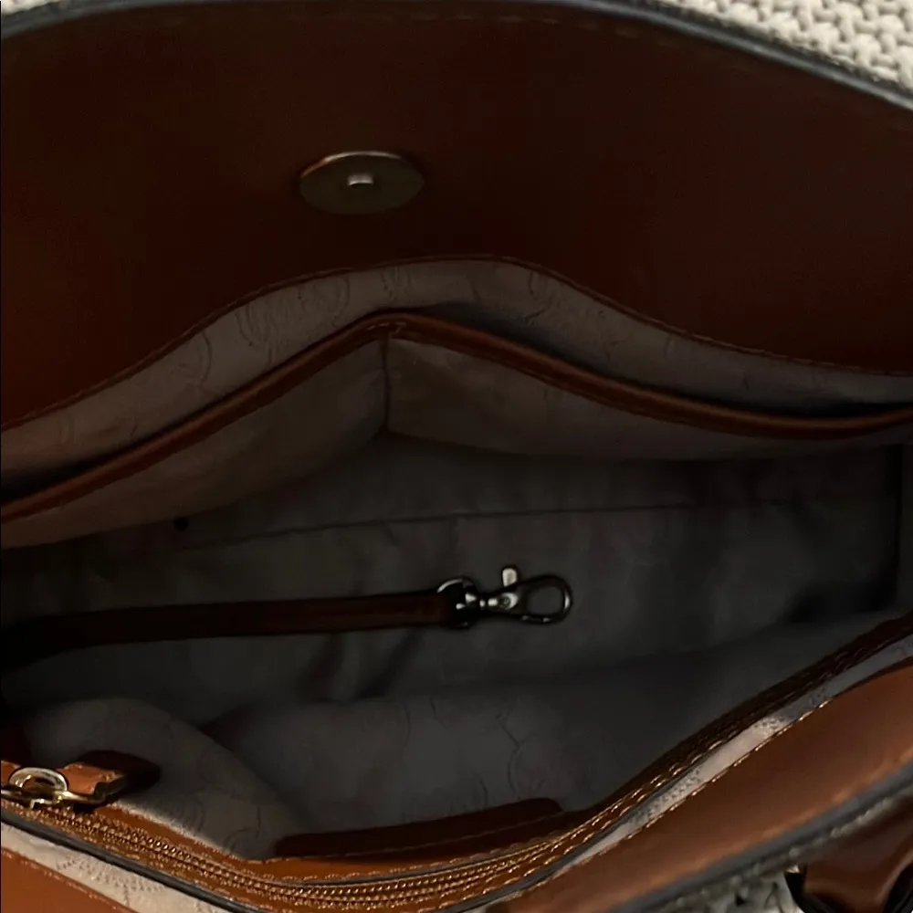 Michael Kors Brown and Black Monogram Satchel - Image 5