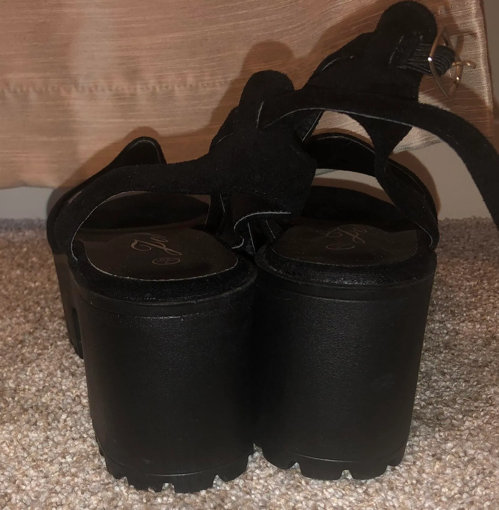 Nasty Gal Black Platform Sandles - Image 4