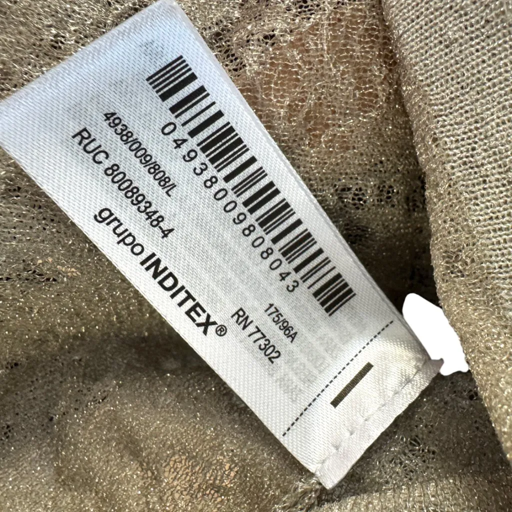 Zara Metallic Jacquard Knit Top Women's Large Retail $60 - Image 10