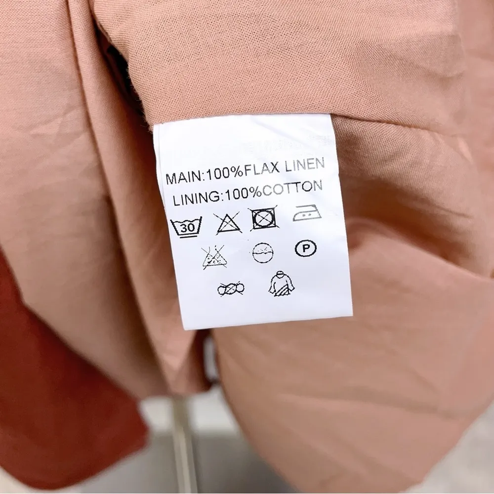 SOVERE Duet Linen Midi Dress Pink Spice Size Small NWT - Image 5