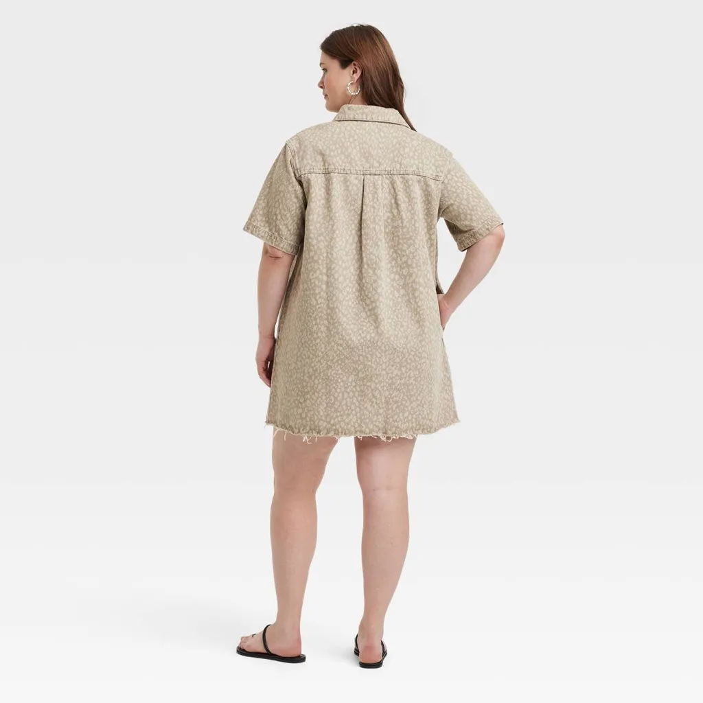 Universal Thread Light Gray Patterned Button Down Shirt - Image 5