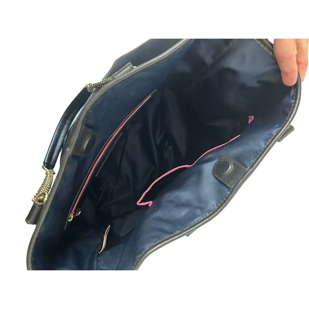 JUICY COUTURE Signature logo Tomi Frankie Leather Anja TOTE BAG handbag Purse bl - Image 12