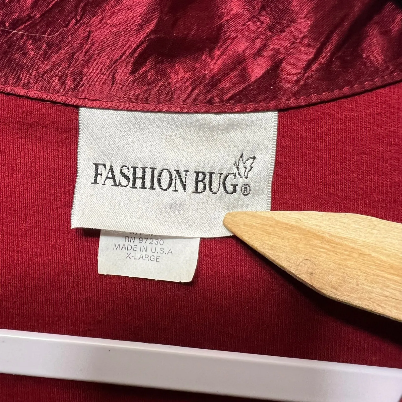 Vintage Y2K Fashion Bug Red Polo Shirt Acetate Trim Short Sleeve Top XL 90s USA - Image 3