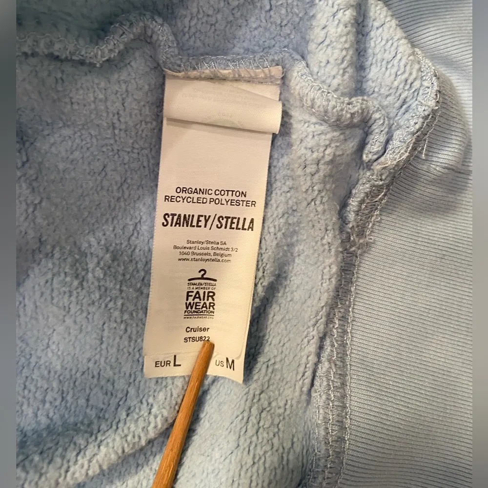 Hoodie Sweatshirt, light Blue, Kangaroo pouch, size M, My Oat Milk Frees all the Blue Size M - Image 7