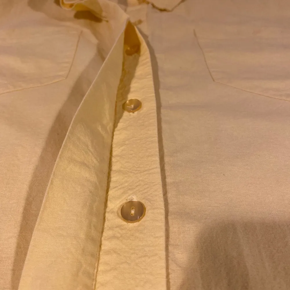 80’s Vintage 1980’s Norma Kamali Shirtdress Yellow cotton S BIG shoulder pads - Image 11