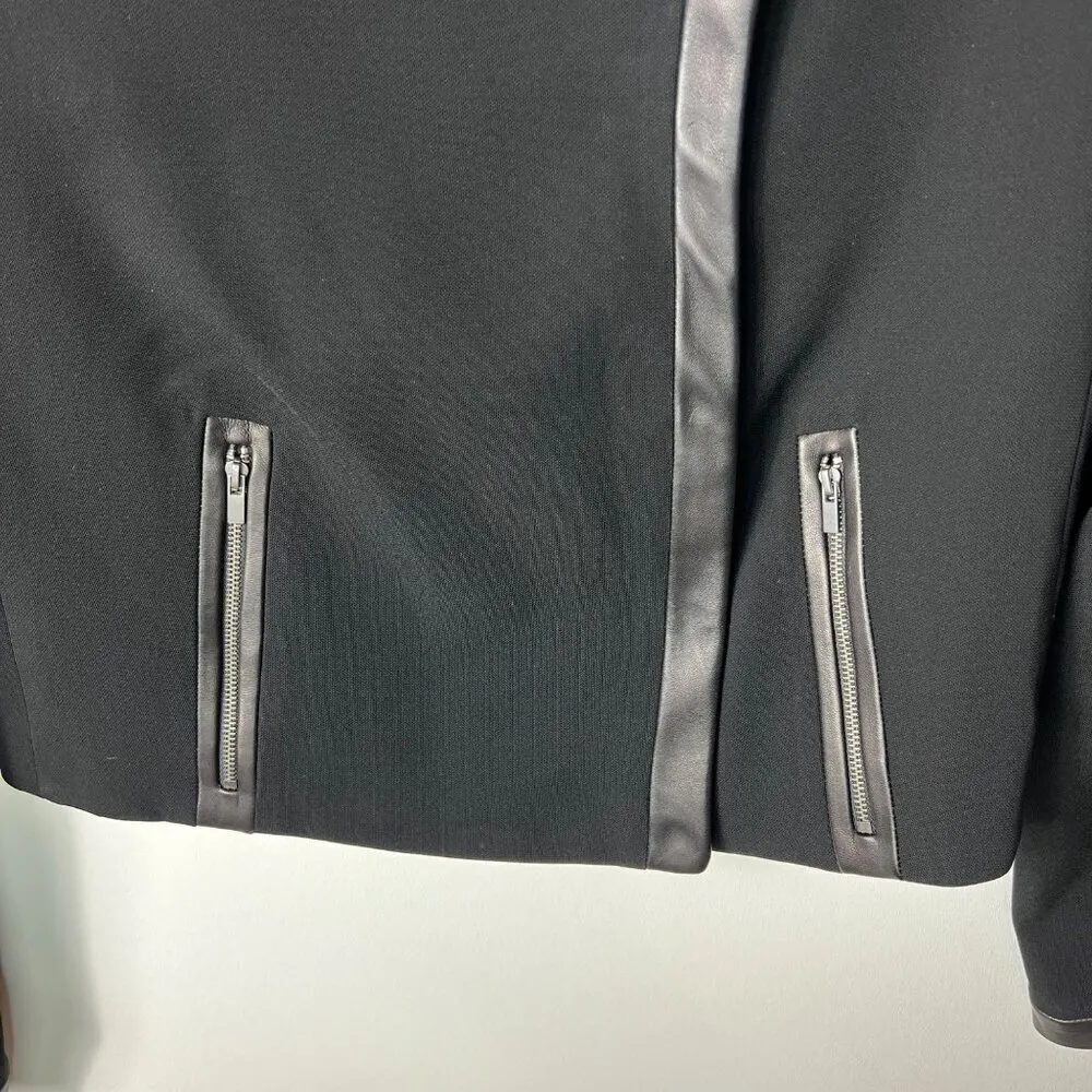 Diane von furstenberg leather Esther black jacket‎ pockets women’s size 4 - Image 4