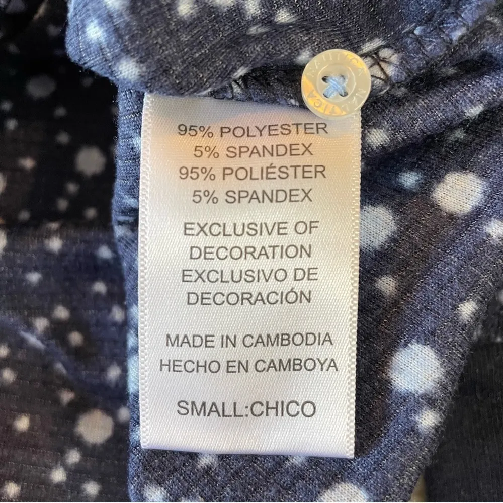 Nautica Navy Blue Bubble Print Long Sleeve Pajama Set Small - Image 6