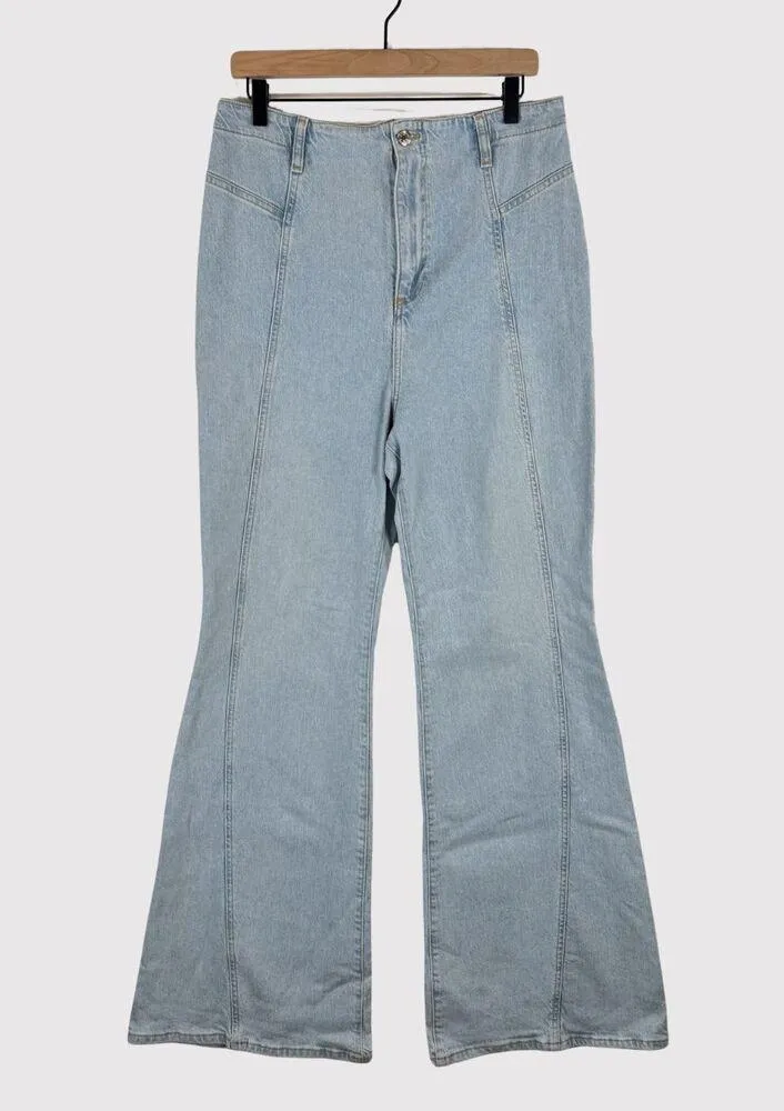 We The Free People Womens Jeans Blue Florence Flare High Rise Stretch Size 32 - Image 2