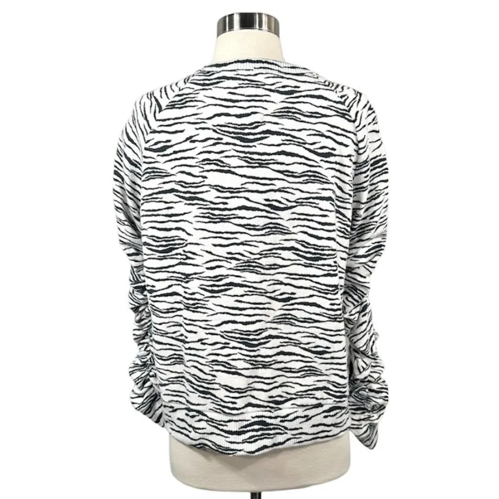Chaser Bliss Knit Shirred Long Sleeve Raglan Pullover Zebra - Image 3