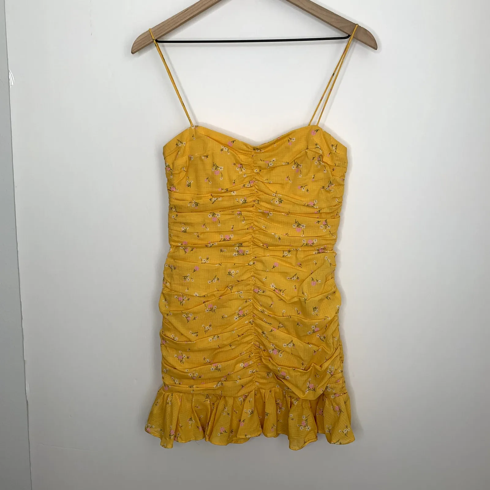 BEC + BRIDGE Marigold Fields Mini Floral Ruched Dress Womens US 4 - Image 3