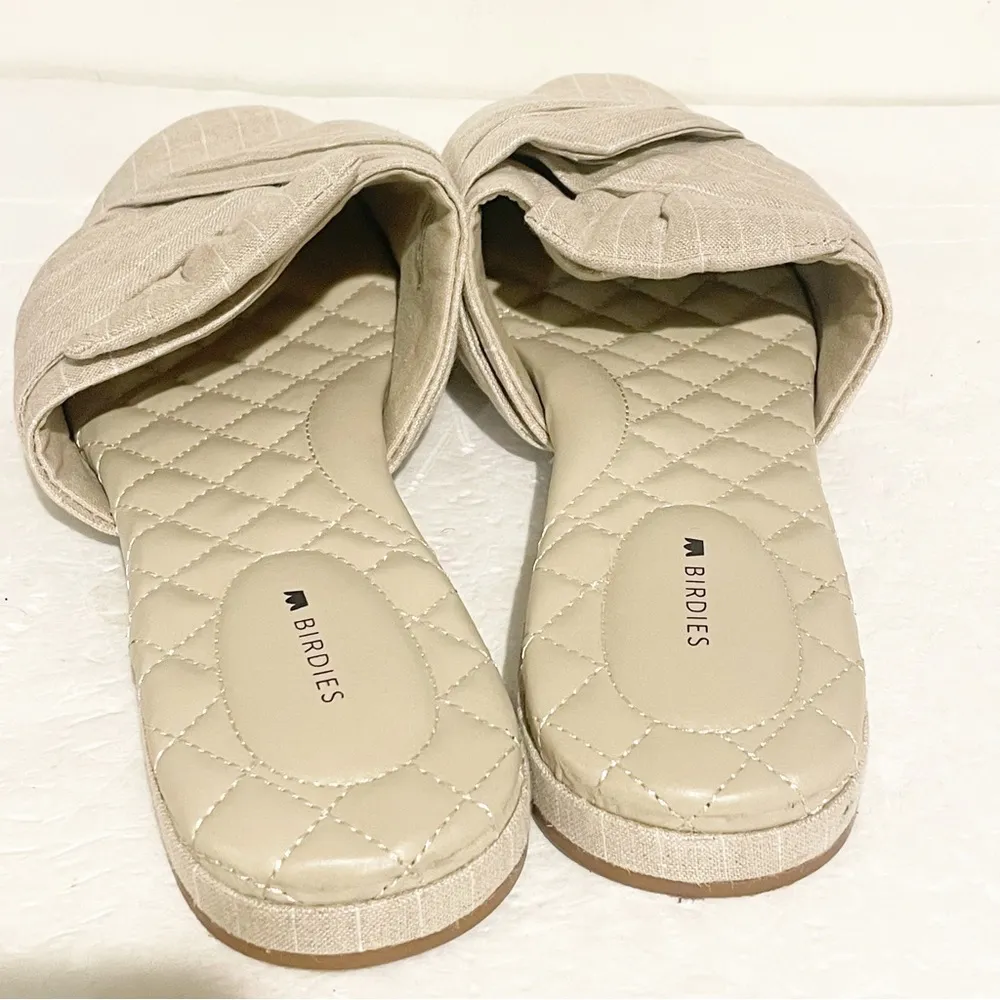 Birdies Size 12 Pin Stripe Tan Twisted Knot Songbird Slip On Mule Flat Shoe - Image 4