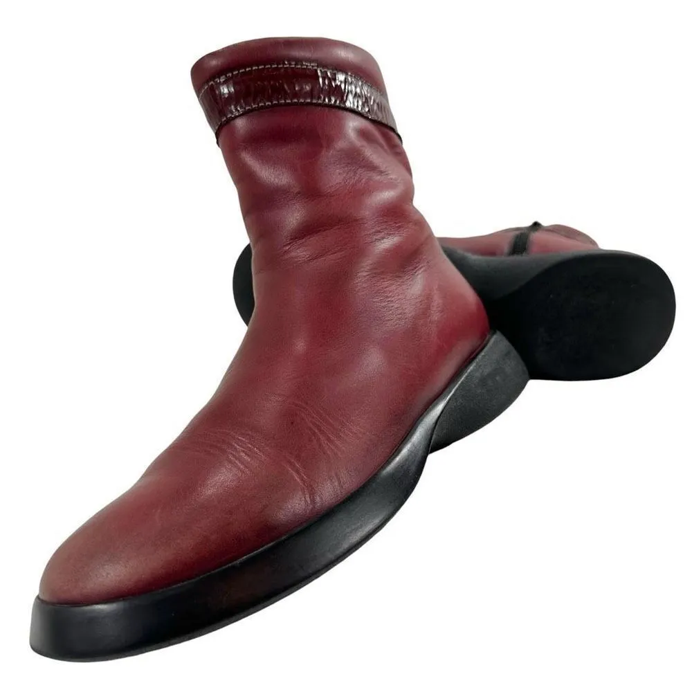 Vintage Hogan Zip Up Chelsea Boots Women’s Size 38 (US Women’s 7) Red - Image 10