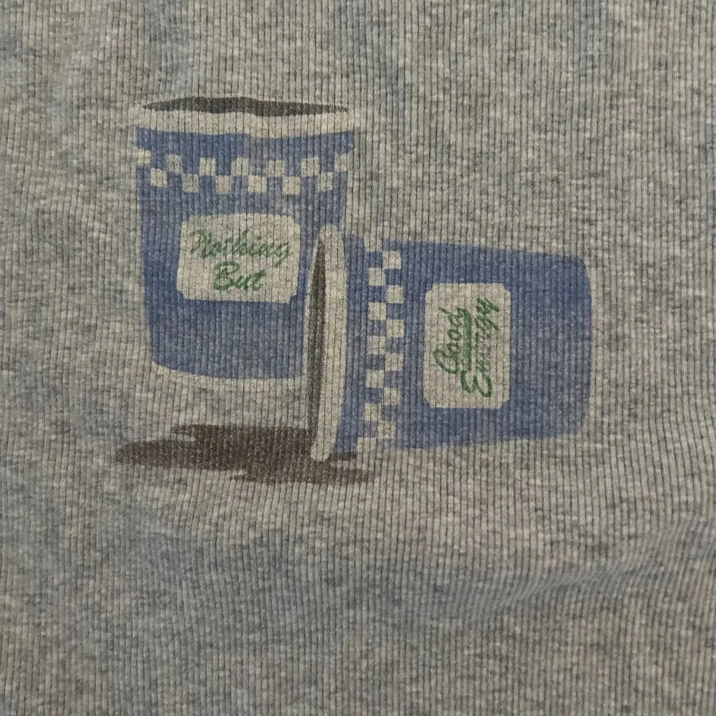 Aerie Rib-Knit Cropped T-Shirt Baby Tee Size Medium Coffe Print - Image 5