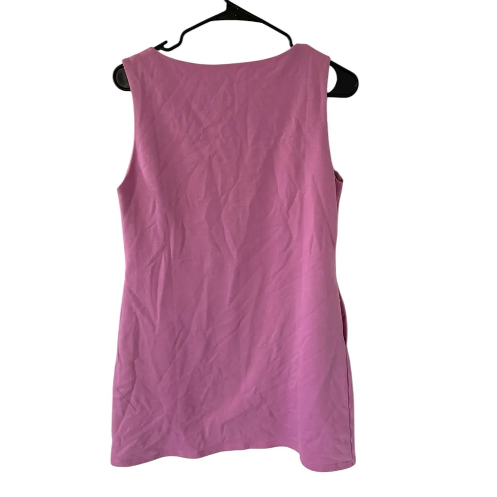 Queen of Sparkles Diagonal Metallic Fringe Dress Pink - Image 8