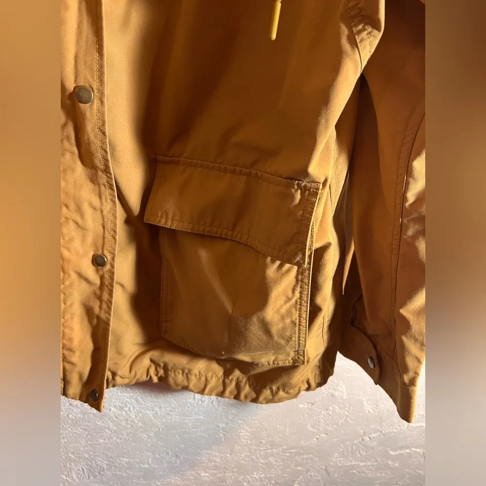Uniqlo Tan Utility Jacket w hood, zip snaps pockets outdoor rugged lightweight - Image 4