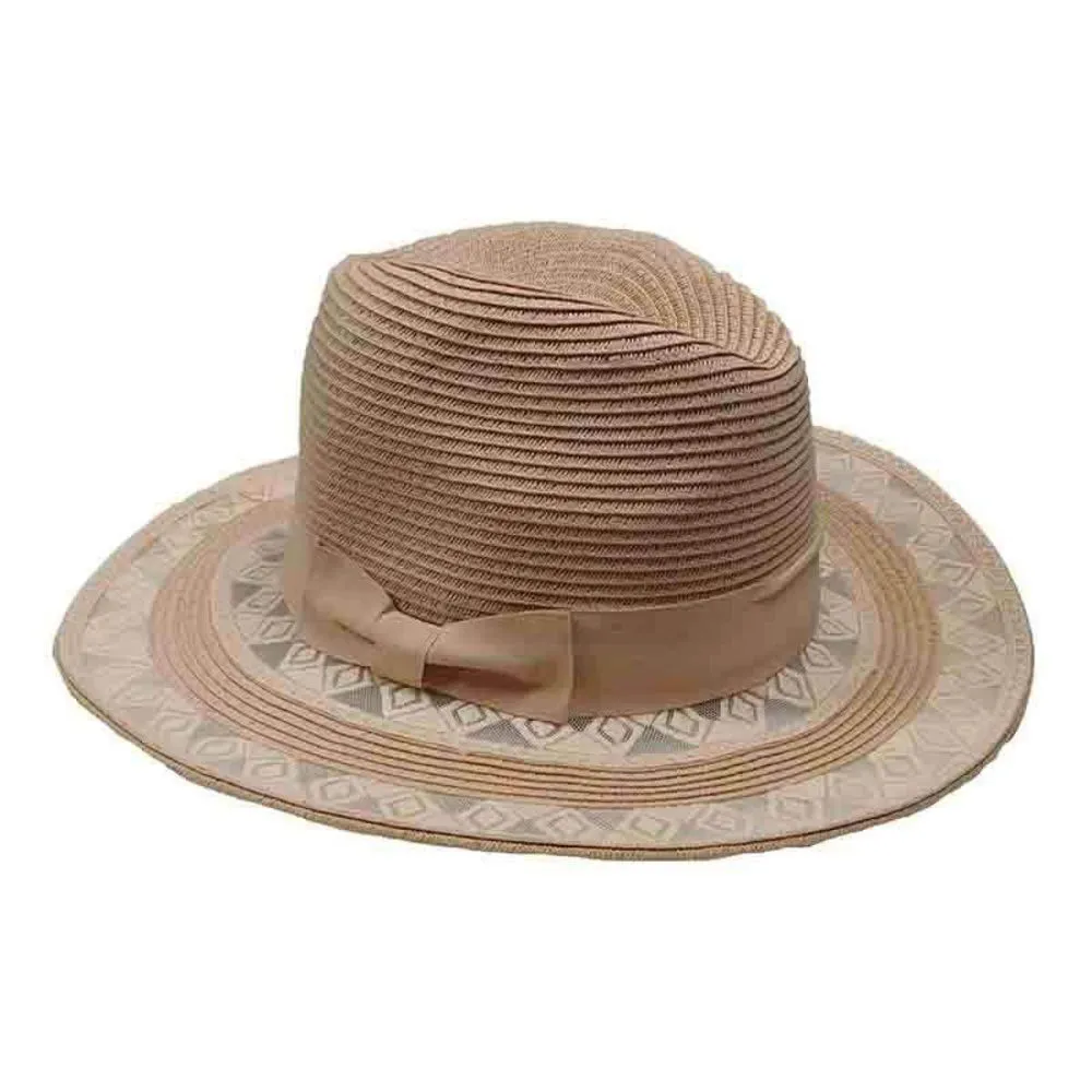 ✨2xHP✨Diamond Design Lace Brim Fedora✨ Pink - Image 2