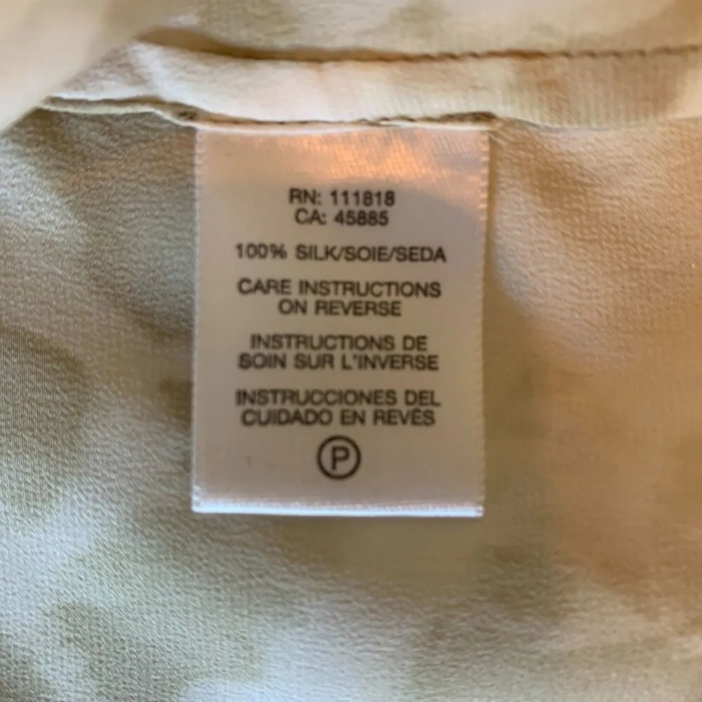 Michael by Michael Kors | 100% Silk Animal Print Ruffle Neck Blouse Size 4 - Image 7