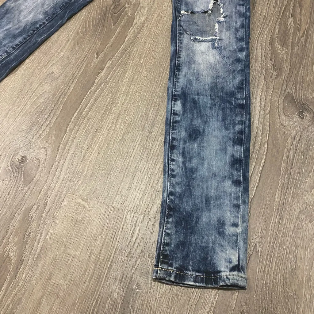 Decree Super Skinny Distressed Jeans | Medium Wash Stretch Denim | 5 - Image 10