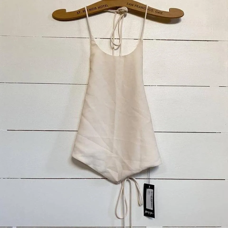 Nasty Gal Off White Drawstring Halter‎ Top NWT - 2 - Image 6
