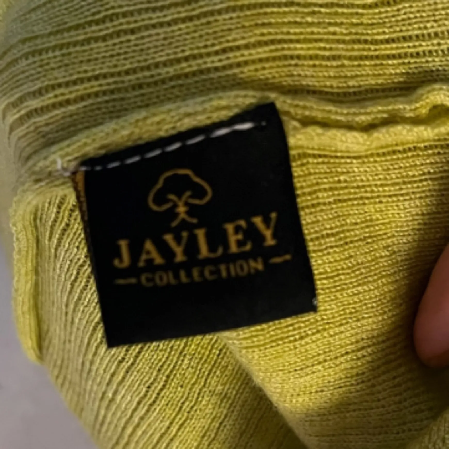 JAYLEY Lime Green Cashmere Blend Hooded Jumper with Feathered Hood new Size M - Image 7