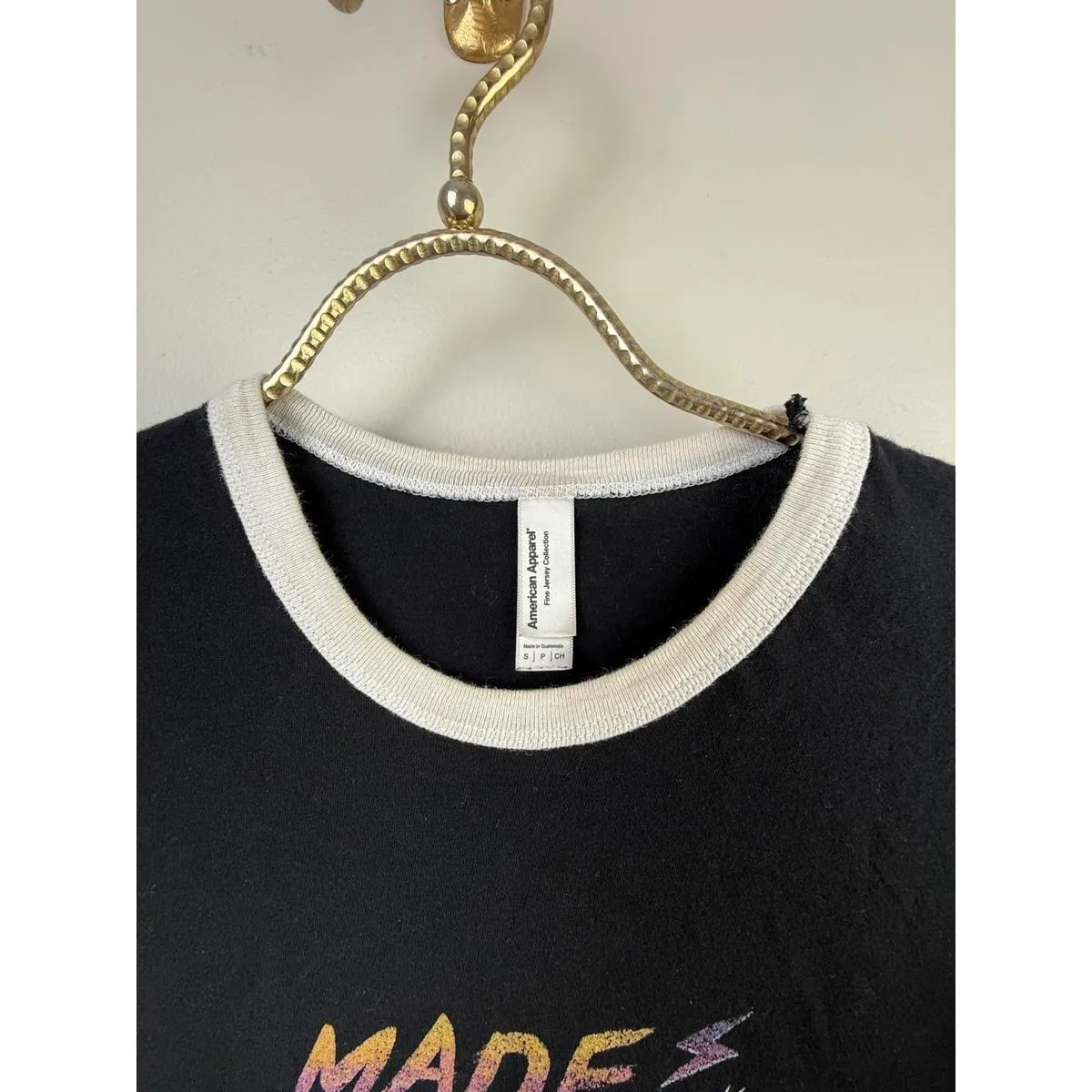 American Apparel Retro Born in the 80’s Graphic Black T-Shirt - Size - Small - Image 3