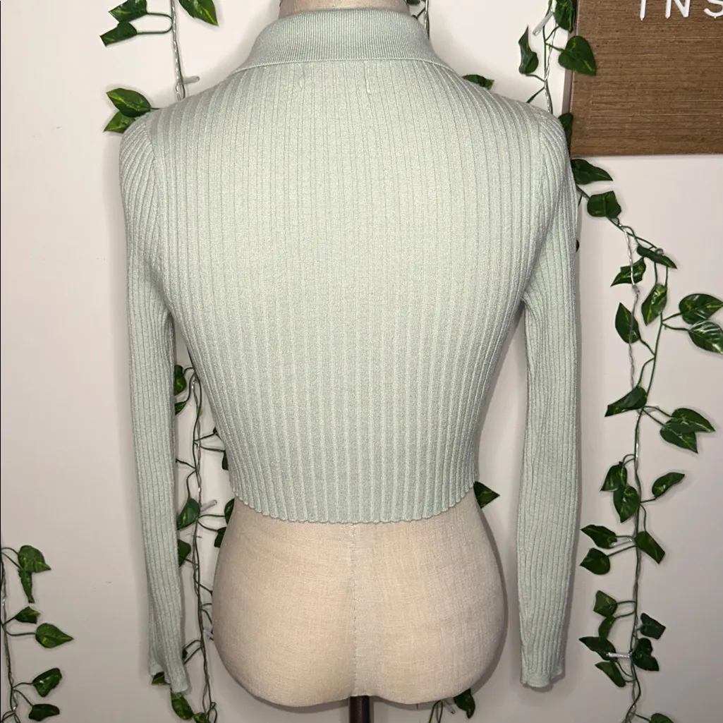 Urban Outfitters Collared Ribbed Button Up Longsleeve Shirt - Image 2