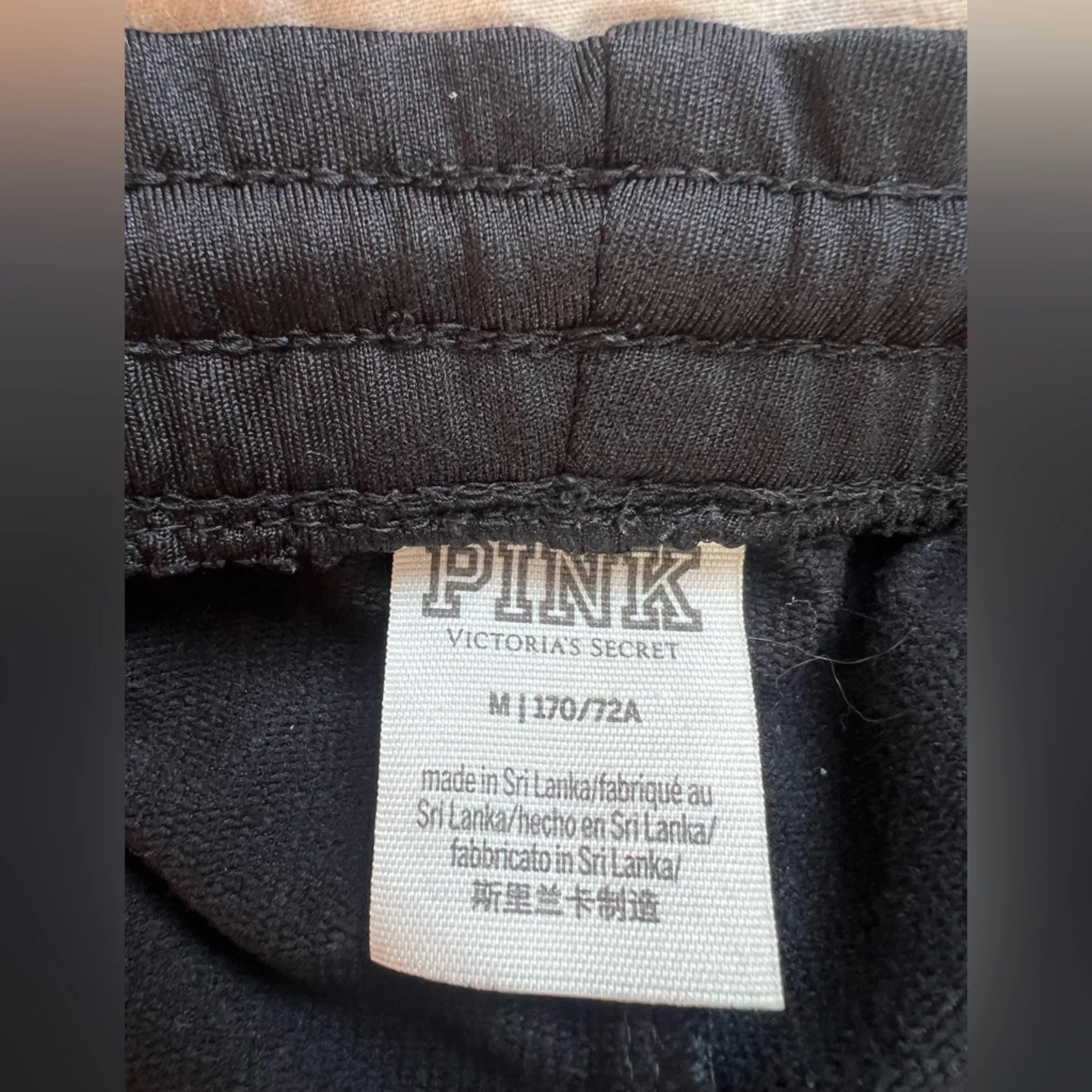 EUC Victoria's Secret Pink Black Track Active
Skinny Jogger Logo Pants Size‎ M - Image 2