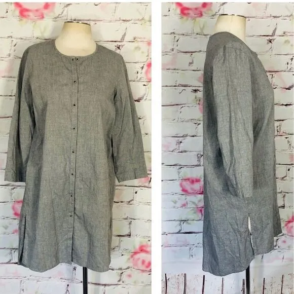 Holding horses gray long sleeve button down tunic - Image 2