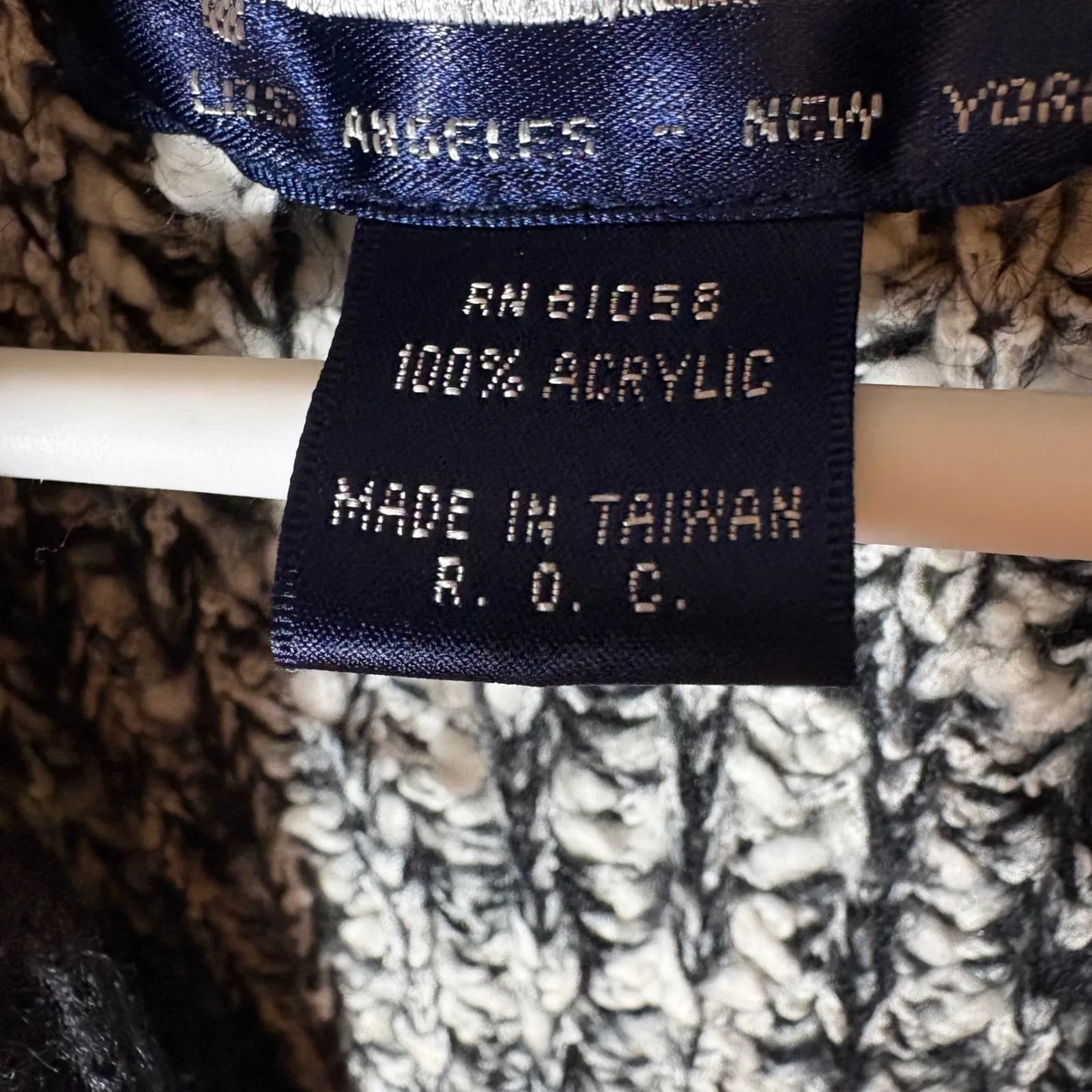 Vintage Monte par Le Chois Black White Marled Sweater Coat Shoulder Pads Size M Gray Size M - Image 6