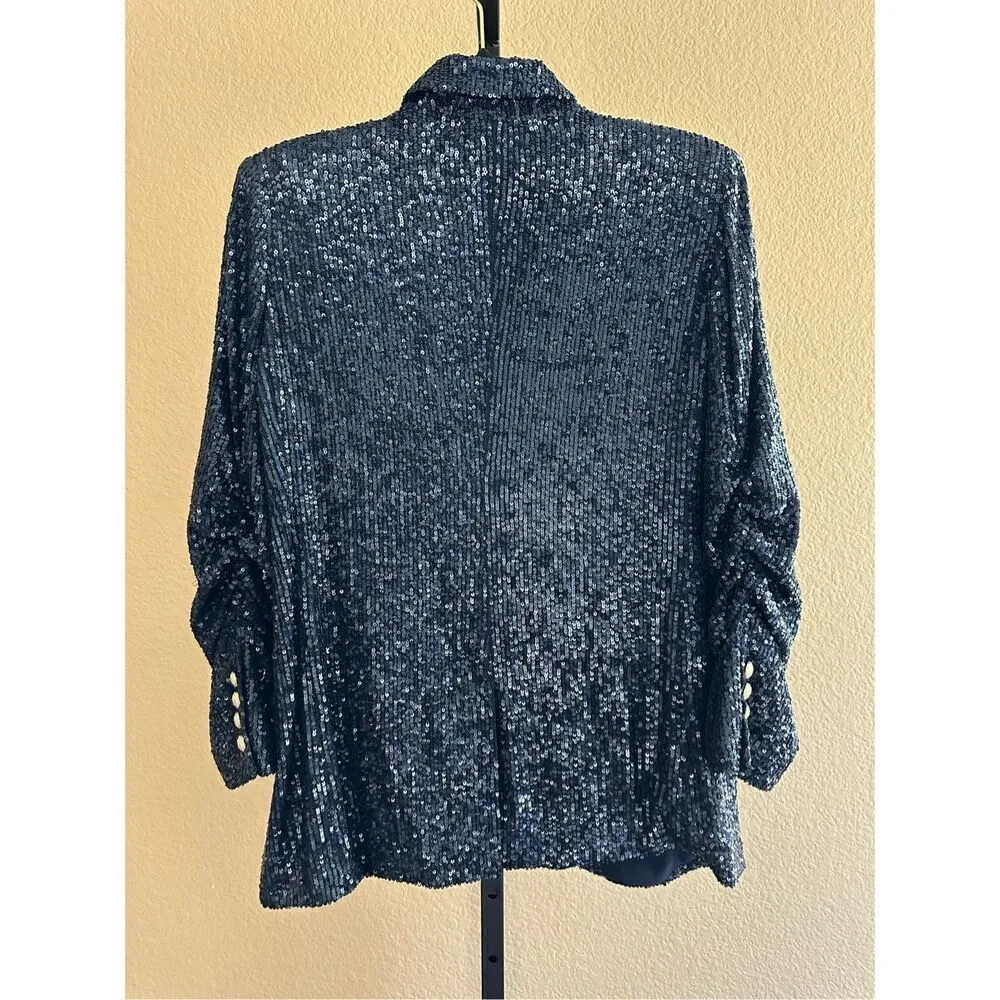 Generation Love Avery Sequin Blazer in Navy Size M - Image 3