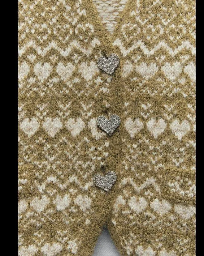 NWT  JEWEL BUTTON JACQUARD VEST - Image 12