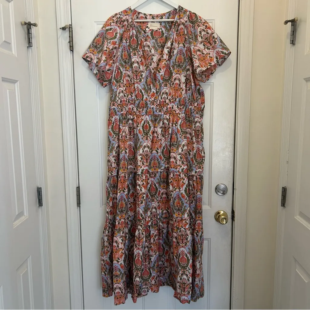 Anthropologie Somerset Floral Paisley Maxi Dress size 2x - Image 5