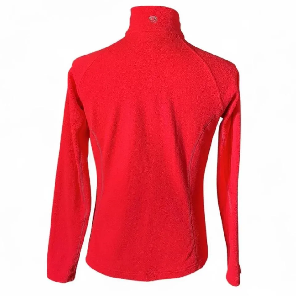 Mountain Hardwear Fleece Quarter Zip Pullover Red Women's M Athletic Outdoor - Image 2