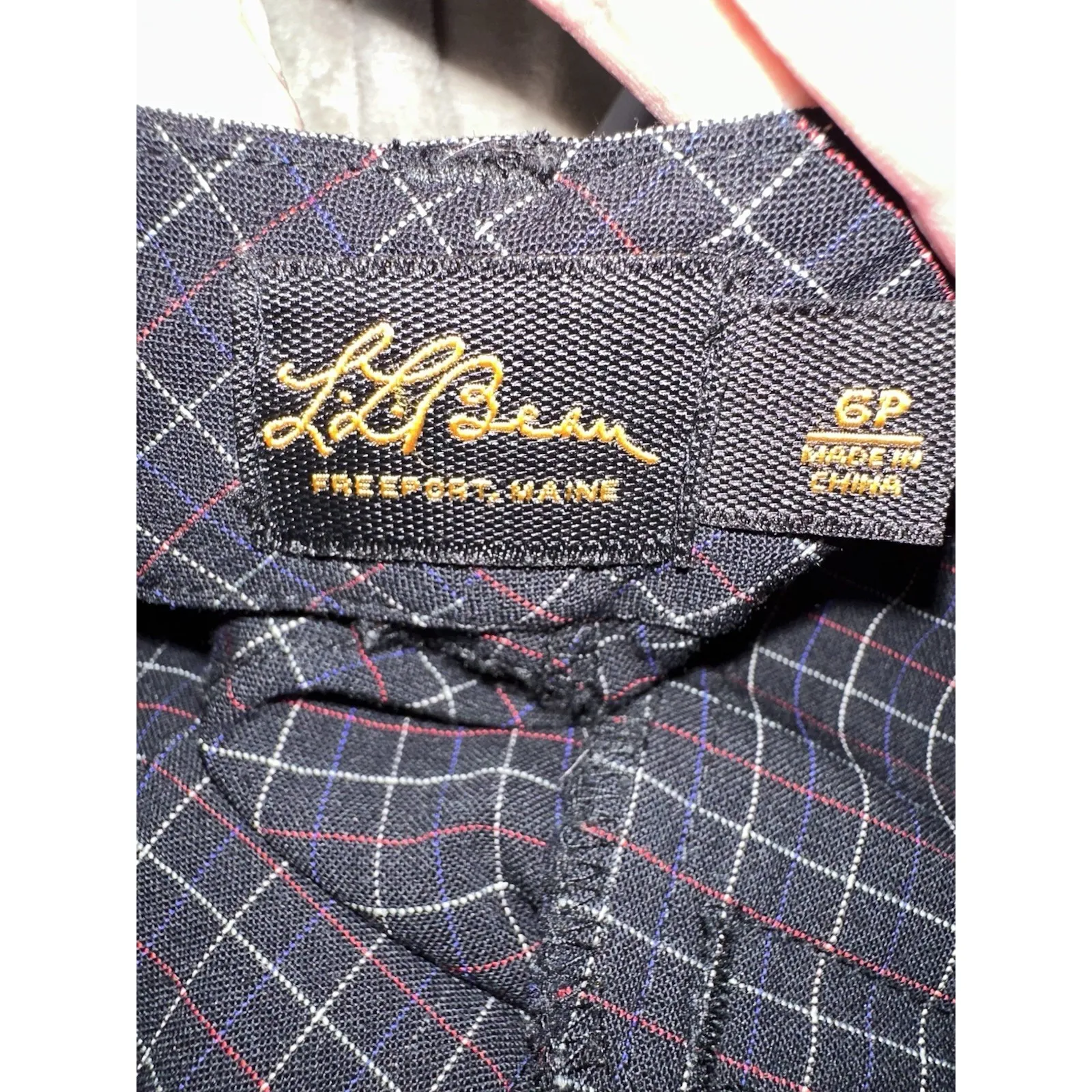 L.L.Bean Signature Cropped Plaid Trousers Wool Blend Stretch Windowpane Size 6P Gray - Image 4