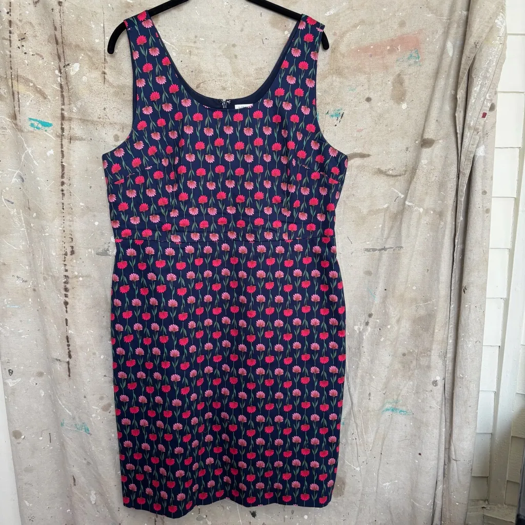 J Crew Tailored Floral Print Sheath Dress - Image 2