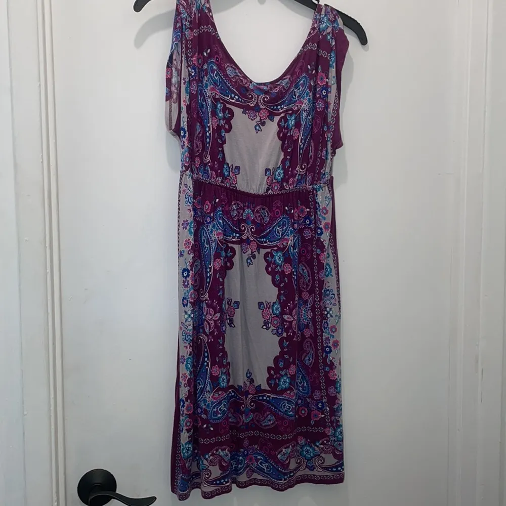 Full tilt printed summer dress paisley in purple size S casual - Image 5
