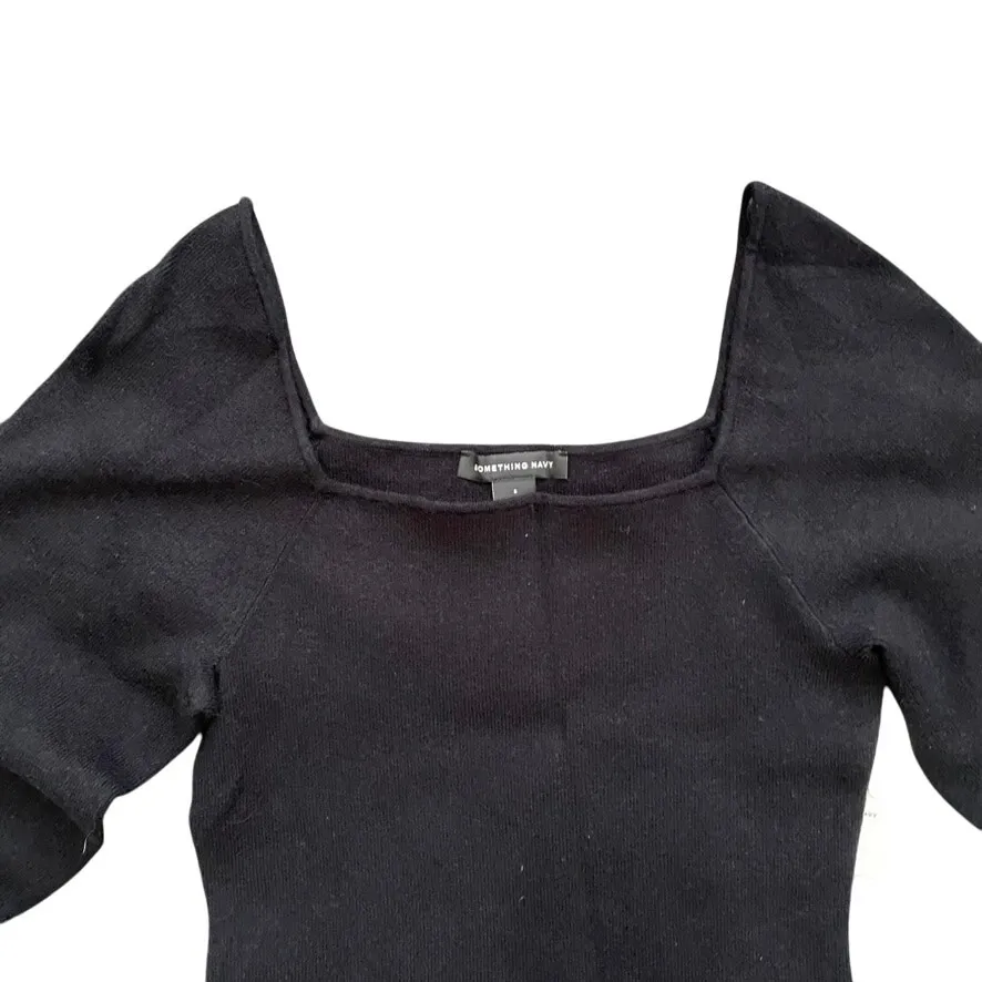Something Navy Square Neck Sweater in Black, Size S - Image 5