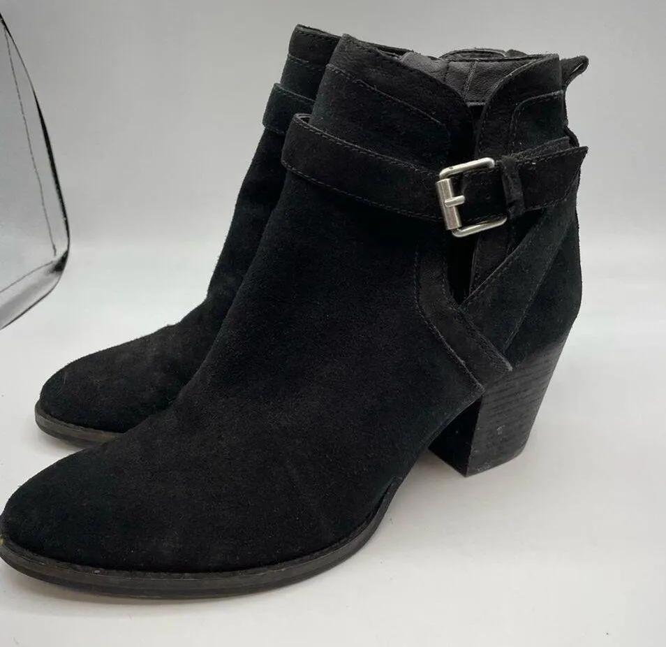 Sam Edelman Black Suede Ankle Boots Buckle Western Booties Womens 8 - Image 8