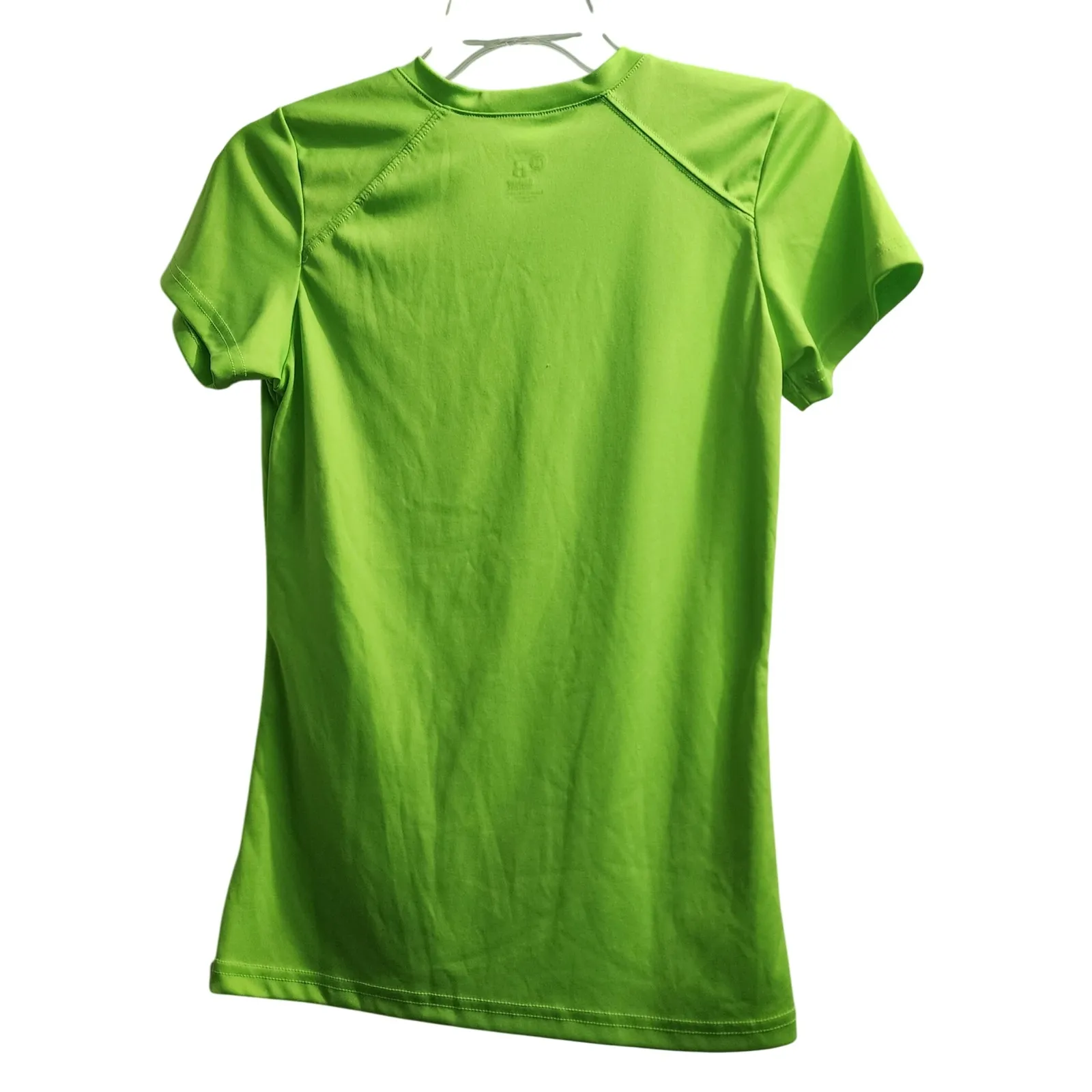 Badger Sport Ladies V Neck Short Sleeve Athletic T Shirt Lime Green XS - Image 5