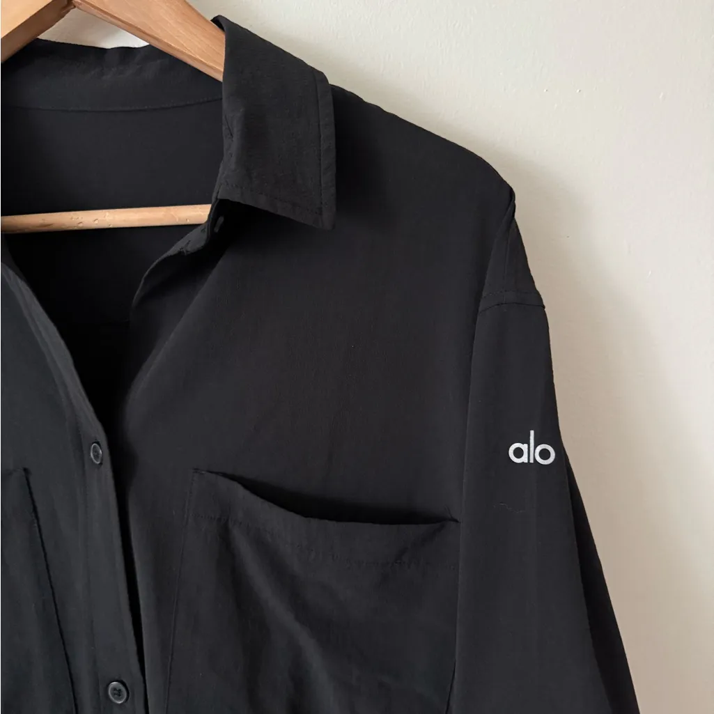 Alo Yoga S Dreamscape Button Down Long Sleeve in Black - Image 6