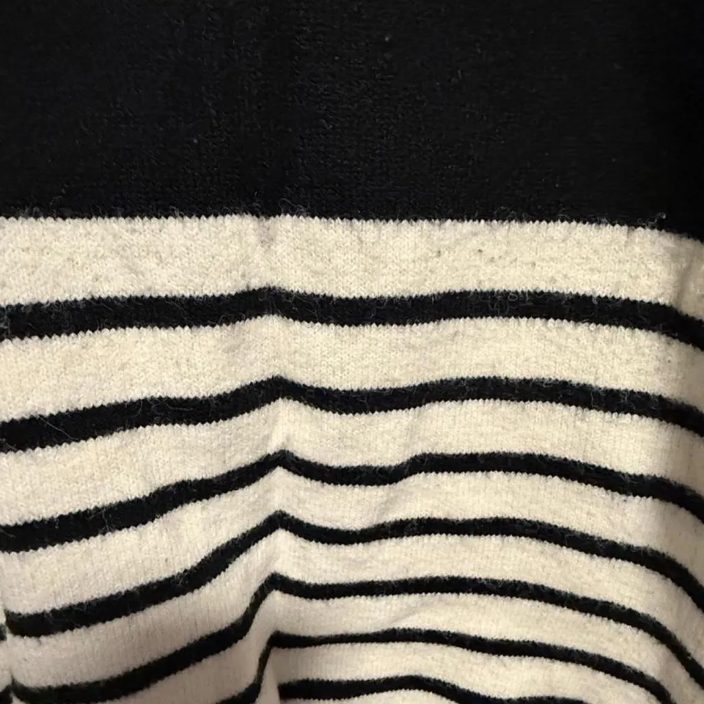 Emery Rose Orange and Black Striped Women's Sweater Size XL - Image 6