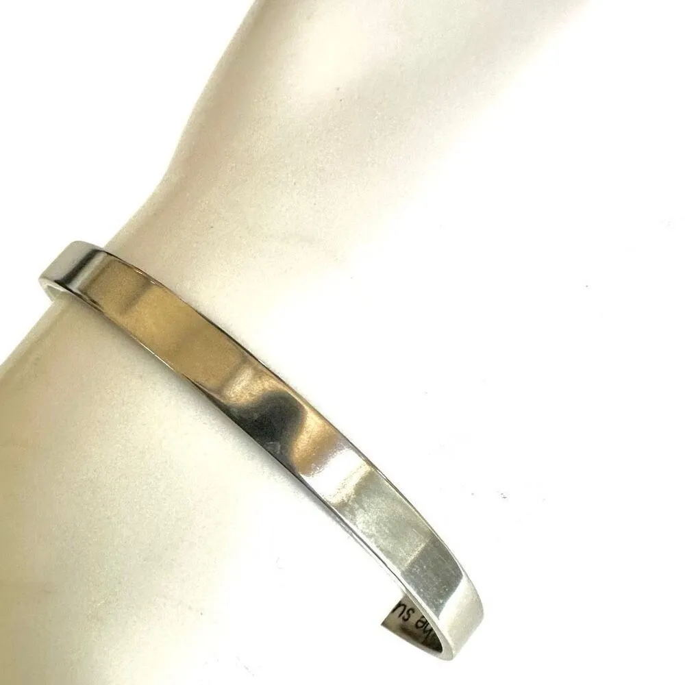 Silver tone Open cuff Inspirational bracelet - Image 2
