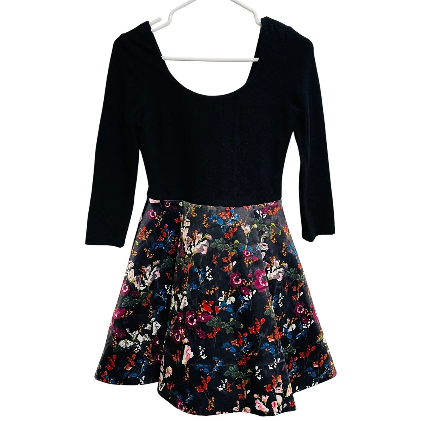 Alice + Olivia Amie Fall Garden Combo Dress Floral Fit & Flare Size 4 Whimsigoth - Image 2