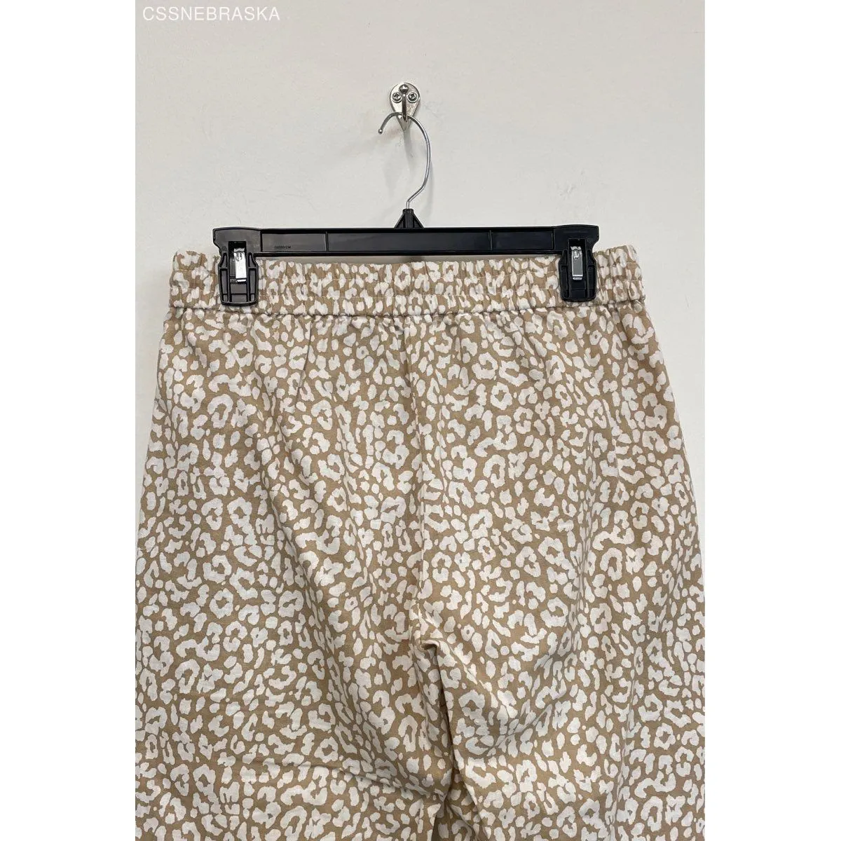 J.Crew Pants Women's Beige Ivory Linen Blend Leopard Cuffed Beach City - Size 4‎ - Image 7