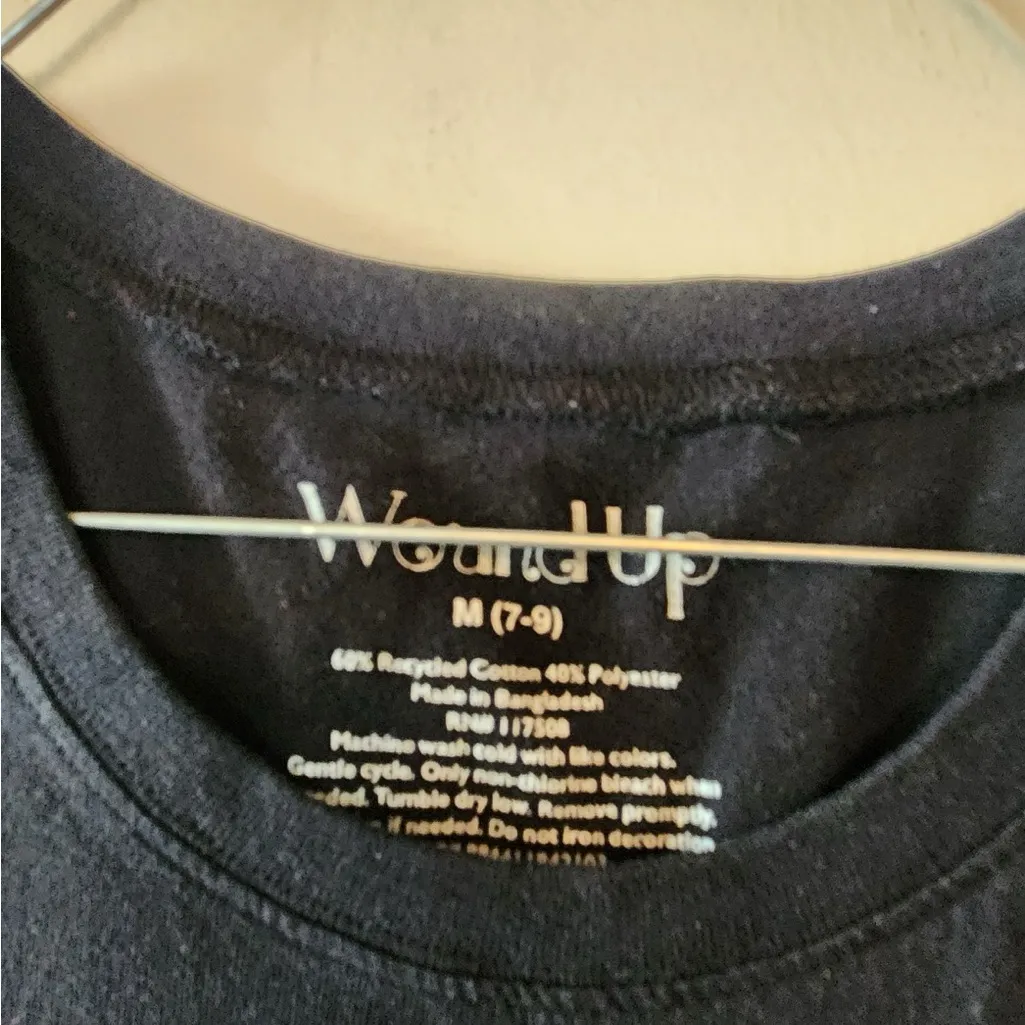 Wound up anti social black graphic t-shirt size juniors medium - Image 3