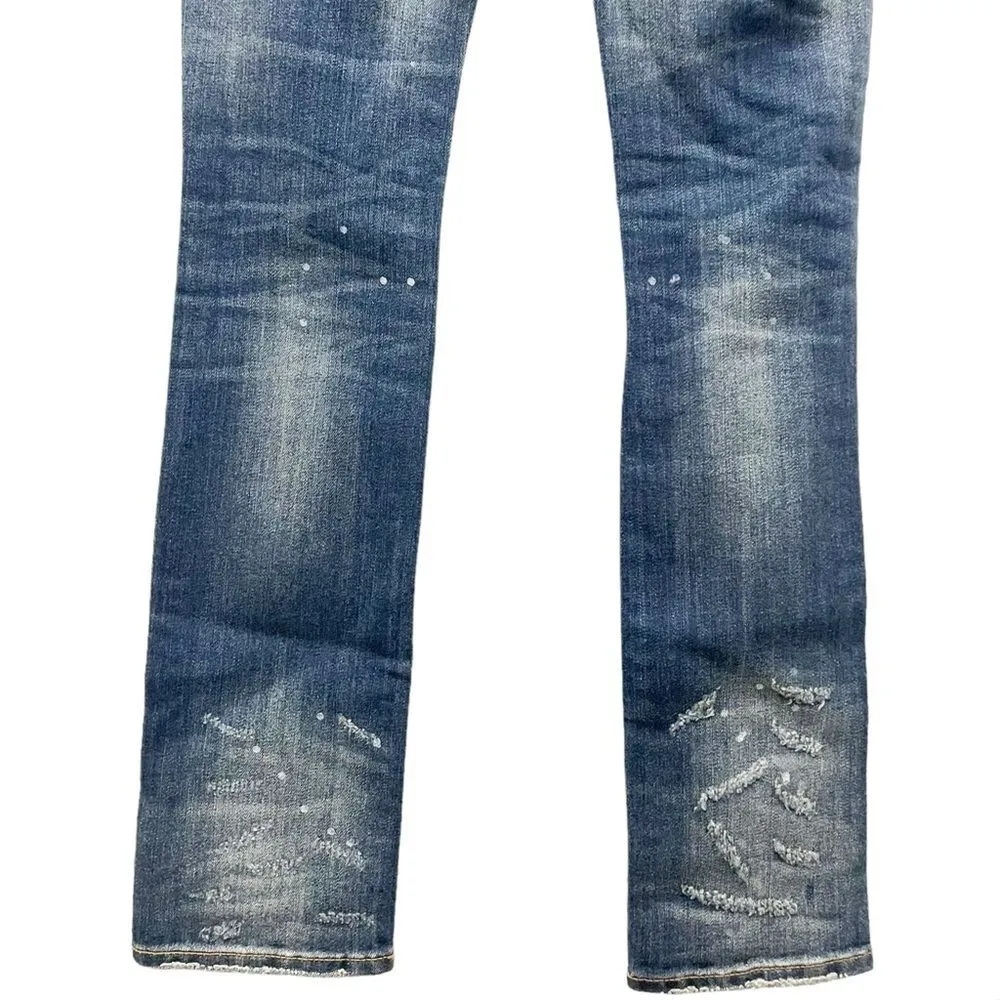 NWT Remix by Rock Revival Straight Leg Jeans in Destroyed Indigo Wash Size 24 - Image 5