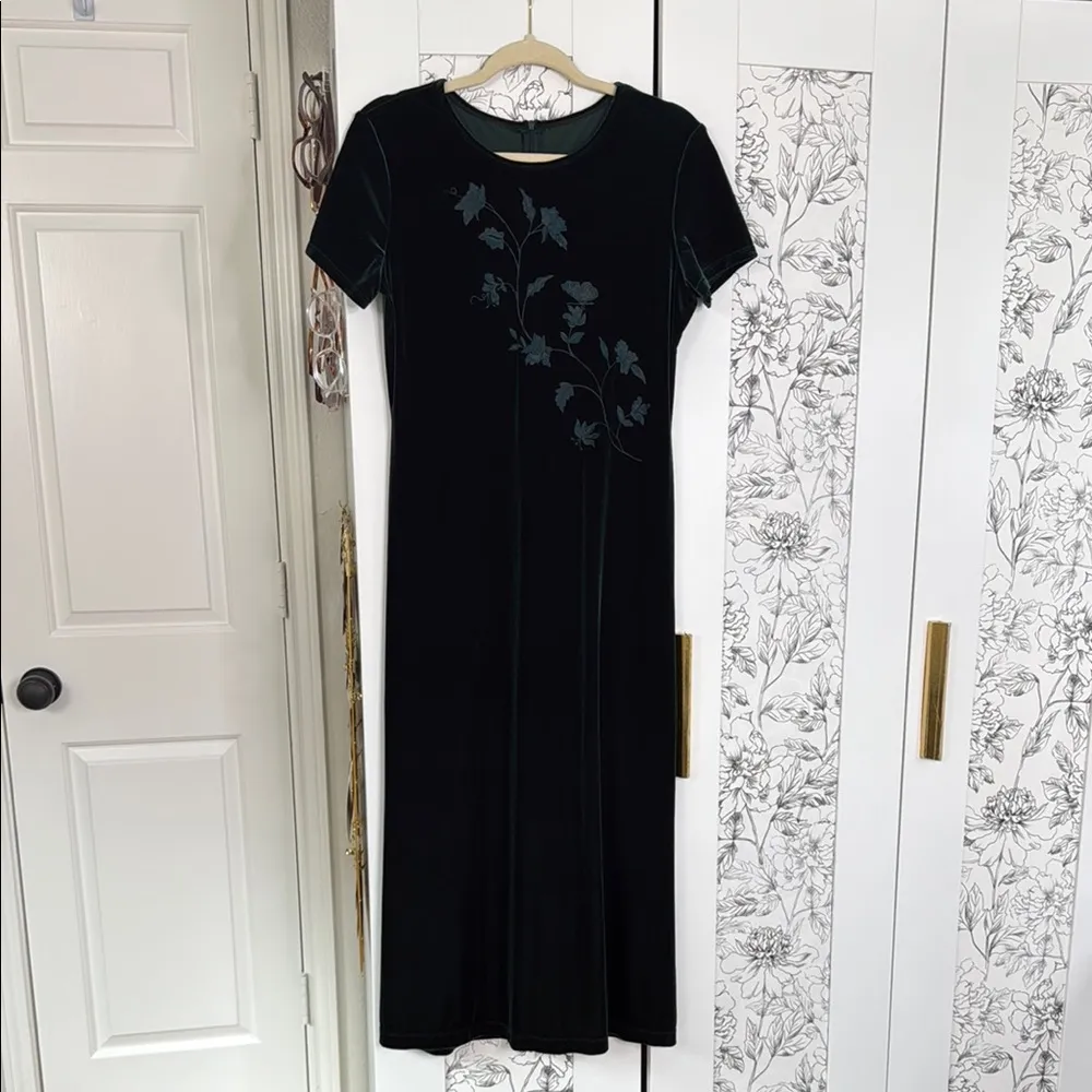 Molly Malloy 90s velvet maxi dress Green Size 6 - Image 2