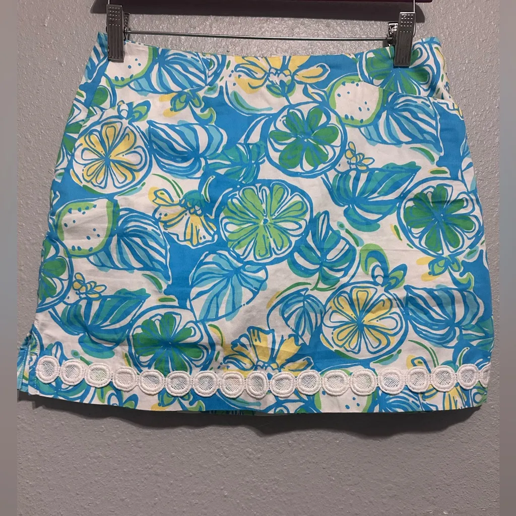 Lilly Pulitzer Marigold Skort Skirt Sweet and Sour Lemon Lime  Print Mini Skirt - Image 2