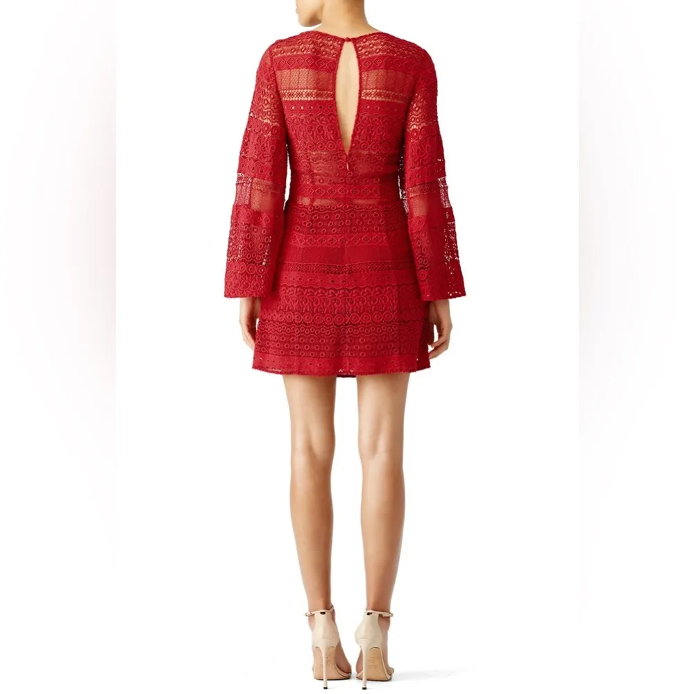 Rebecca Minkoff Red Grin Eyelet Dress SZ 2 - Image 2